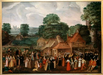 Häät Berdmondseyssa Georges Hoefnagelin maalaus (1542-1601) (ec.engl.) 1600 Yksityinen kokoelma