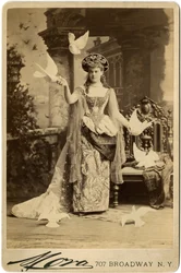 Alva Vanderbilt vuoden 1883 tanssiaistensa puvussa
