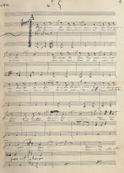 Jose Serranon (1873-1941) alkuperäinen romanssin käsikirjoitus zarzuelan tenorille "Alma de Dios"