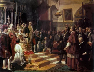 "Cortes de Cádizin vala vuonna 1810." Jose Casado de Alisalin (1832-1886) maalaus. 1863
