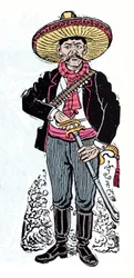 Meksikon vallankumous (1910-1920) - Salazar Amador Emiliano Zapatan vallankumouksellinen seuraaja - Jose Guadalupe Posadan (1852-1913) ksylografia