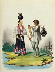 Manila ja sen ympäristö: Milksellers (vesiväri vartalovärillä)