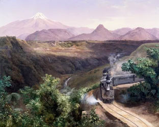 Näkymä Pico de Orizaban stratovolcanolle Meksikossa (öljy kankaalle, 1800-luvun loppu)