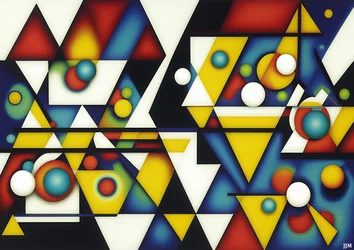 abstrakti: pallot+kolmiot 4