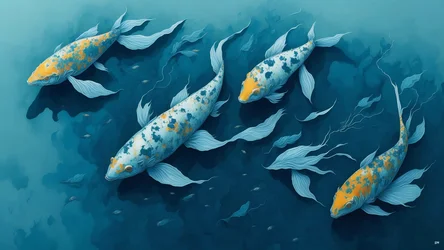 mustemaalaus: Koi-Karpfish_blue_02