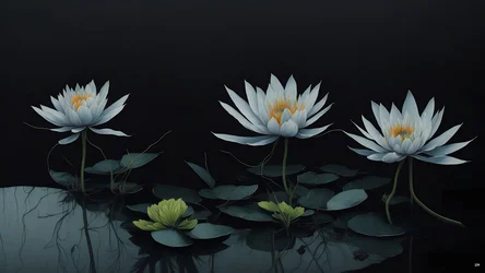 mustemaalaus: waterlili-black_04