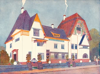 Talo Darmstadtissa, professori Joseph Olbrichin suunnittelema, c1900 1901-1902