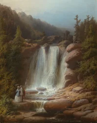 Mumlava-joen vesiputous jättimäisillä vuorilla, 1850-53