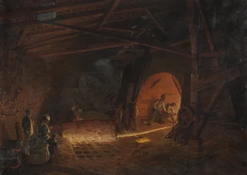 Acierie - Ruukki, kirjoittanut Wallander, Josef Wilhelm (1821-1888). Öljy kankaalle
