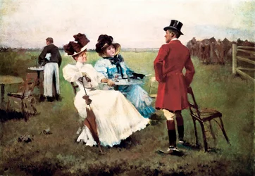 Josep Cusachs i Cusachsin (1851-1908) maalaus "" Päivä kampanjassa". Barcelona. Montserratin luostari. Montserratin museo.