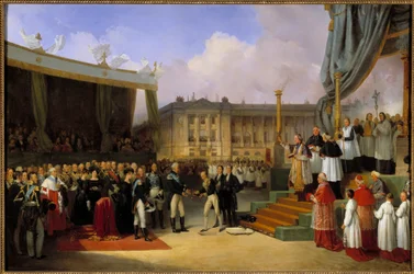 Kaarle X laskee ja siunaa Ludvig XVI:n muistomerkin ensimmäisen kiven 3. toukokuuta