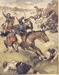 Buurikomando hyökkää brittipartioon anglo-zulujen ja anglo-buurien sotien 1850-1902 aikana, kuva
