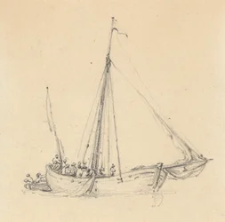 Single Ketch, Bow Forward; Soutuvene takana