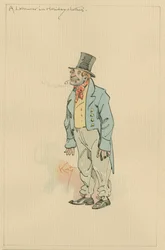 A Laborer in Holiday Clothes, noin 1920-luku (kynä ja muste wc:llä paperilla)