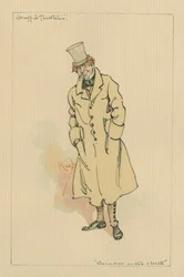 Gruff und Tackleton - Kriketti tulisijalla, noin 1920-luku (kynä ja muste wc:llä paperilla)