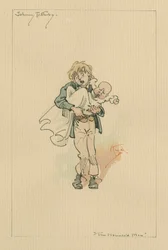Johnny Tellerby - Kummitusmies ja kummituksen kauppa, noin 1920-luku (kynä ja muste wc:llä paperilla)