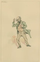 Herra Gridley, n. 1920-luku (kynä ja muste wc:llä paperilla)