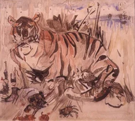 Tiger (akvarelli paperille)