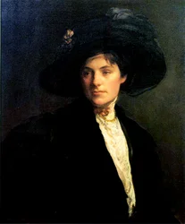 Nainen mustassa hatussa, 1910