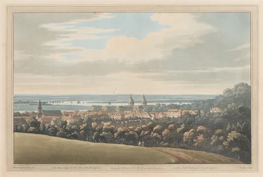 Näkymä Greenwichiin ja alas joelle, 1795 (akvatinta)