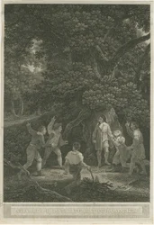 Boscobel - Kuninkaallinen tammi: kaiverrus, huhtikuu 1800