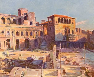 Rooma: Trajanuksen marssi (värilitografia)