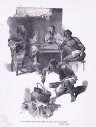 Istuin alas ja söin illallisen heidän kanssaan (litho)