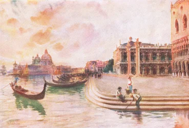 Molo, Venetsia, Hutchinson & Sonin julkaisemasta Hutchinsons Picturesque Europe -teoksesta, n. 1930.