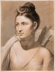 ""Diane"" (Diana) Pastelli Joseph-Francois Ducq (1762-1829) 1700-luvun Groeninge-museo, Brugg