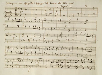 Alkusoitto kevään partituurista oratoriosta The Seasons, ensiesitys huhtikuussa 1801