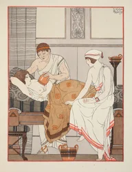 Imu rintaan, kuvitus teoksesta "Hippokrateen teokset", 1934