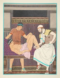 Peräruiskeen saaminen, kuvitus teoksesta "Hippokrateen teokset", 1934