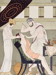 Hammaslääkäri, kuvitus teoksesta "Hippokrateen täydelliset työt", 1932