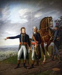 Kenraali Bonaparte ja hänen esikuntapäällikkönsä kenraali Louis Alexandre Berthier Marengon taistelussa 14. kesäkuuta 1800, n. 1800-01 (öljy kankaalle)