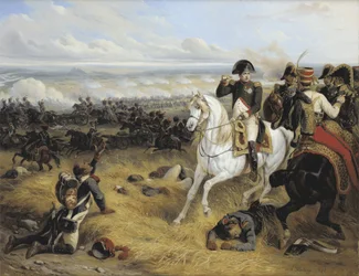 Napoleon Wagramin taistelussa (5.-6. heinäkuuta 1809) - kirjoittanut Bellange, Hippolyte (1800-1866)