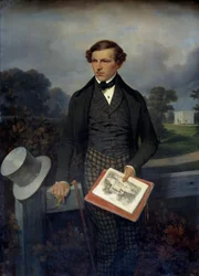 Kirjailijan isän Gustave de Maupassantin muotokuva. Joseph Louis Hippolyte Bellangen (1800-1866) maalaus