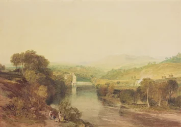 Addingham Mill on the Wharfe, West Yorkshire, n. 1808 (akvarelli paperille)