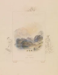 Suunnittelu kuvitukseen Walter Scottin "Lady of the Lake", Loch Achray
