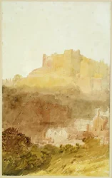Durhamin linna (akvarelli paperille)