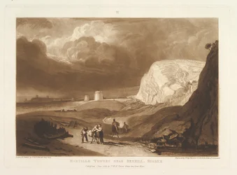 Martello Towers lähellä Bexhilliä, Sussex Liber Studiorum, osa VII, levy 34, kesäkuu 1811.