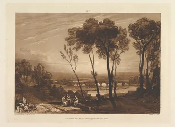 Bridge in Middle Distance Liber Studiorum, osa III, levy 13, 10. kesäkuuta 1808.