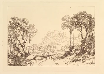 Linna Meadows Liber Studiorumin yläpuolella, osa II, levy 8, 1808.