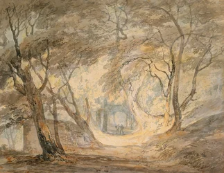 Metsäkohtaus hahmoineen, n. 1798 (akvarelli paperille)