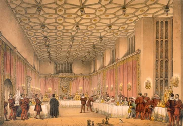 Chamber, Hampton Court, pub. 1838.