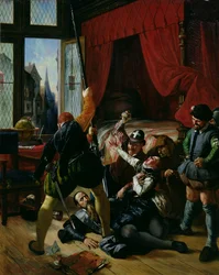 Contin prinssin kotiopettajan Brionin (1558-1614) murha vuoden 1572 pärttylinyön verilöylyssä, 1833