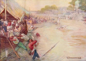 Veneet jumissa mutaan ja olivat helppo merkki, 1908, c1920.