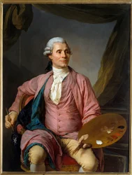 Taidemaalari Joseph Marie Vienin muotokuva (1716-1809) Joseph Siffred Duplessisin (1725-1802) maalaus (Joseph-Siffred, Joseph Siffrede, Joseph-Siffrede, Joseph Siffrein, Joseph-Siffrein) 1784 Aurinko 1,33x1 m - Muotokuva taidemaalari Joseph Marie Vien (171