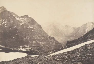 Näkymä Maladettan osalle ja vuorille Vénasquen sataman huipulta, 1853.
