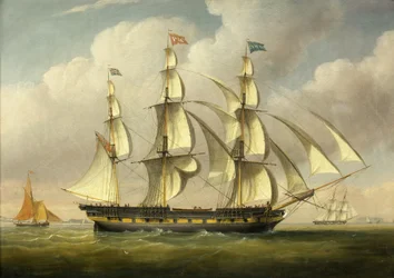 Laiva "Severn", n. 1835 (öljy kankaalle)