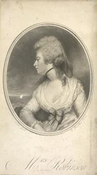 Rouva Robinson. Mary Robinson, syntyperäinen Darby, joka tunnetaan nimellä Perdita (1758-1800). Englantilainen näyttelijä, runoilija ja kirjailija. Kuningas George IV:n ensimmäinen julkinen rakastajatar hänen ollessaan vielä Walesin prinssi. Muotokuva Sir 